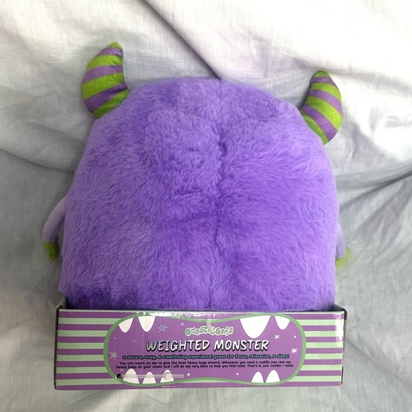 NEW Beastie Buddies Max the Purple Monster Weighted Plush 2.2 lb Stress Support - Picture 2 of 2